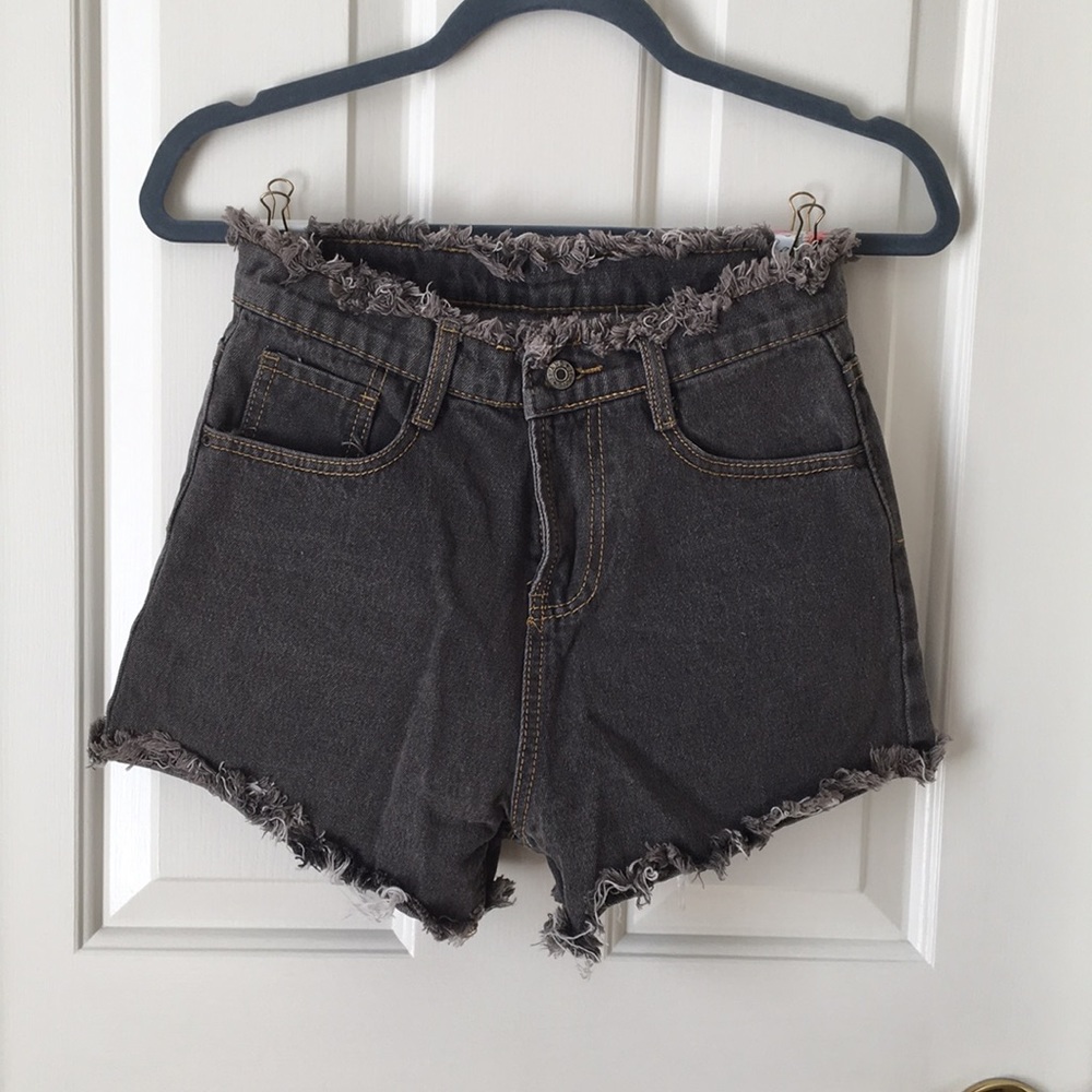 Black High Waisted Jean shorts